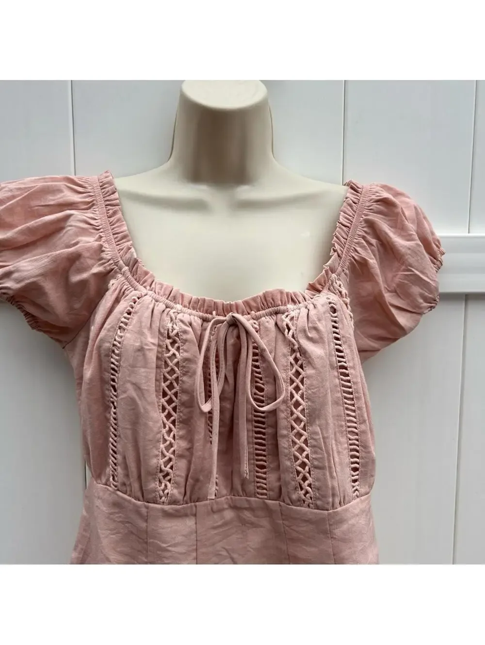 Lulus Wisteria Blush Pink Embroidered Off-The-Shoulder Mini Dress Size L | NWT - Picture 5 of 14